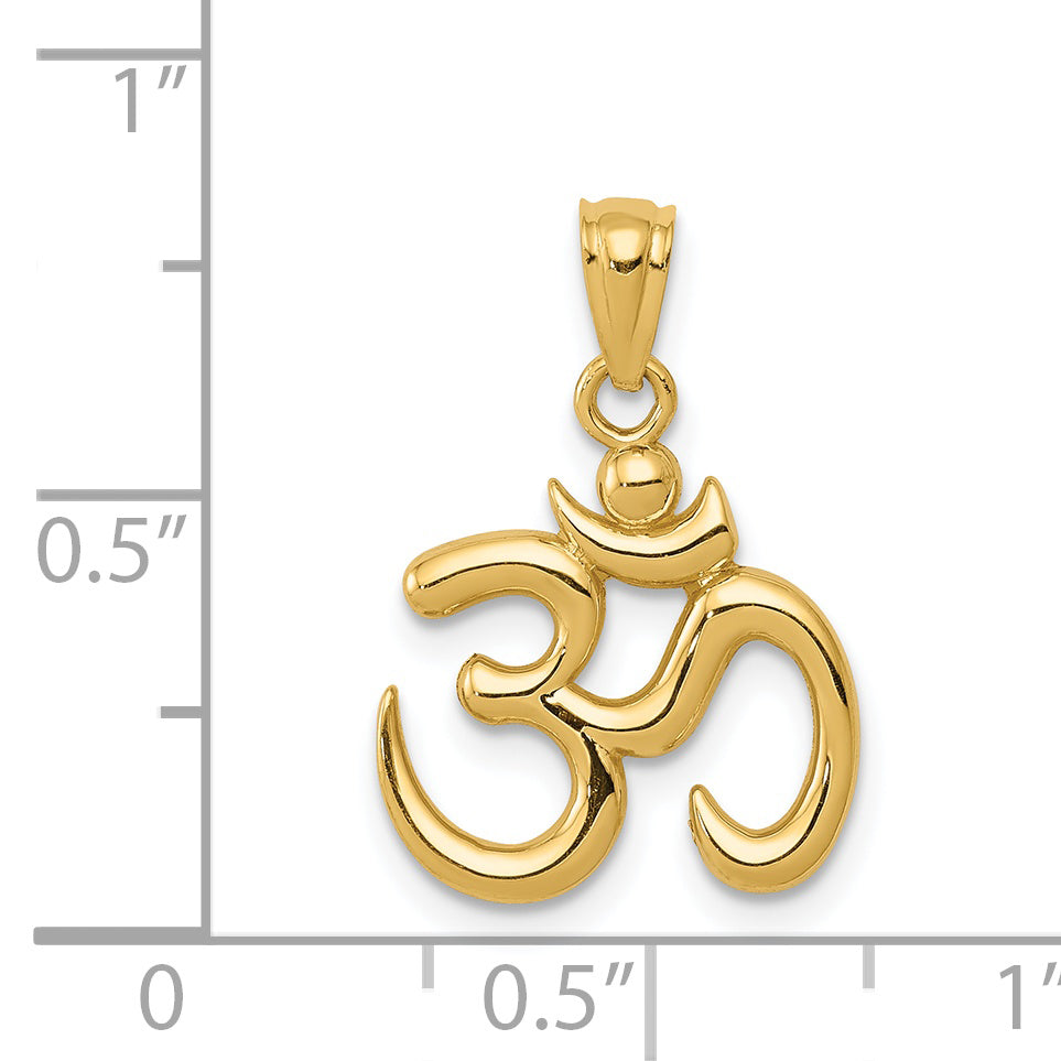 14K Yellow Gold Polished Om Symbol Pendant