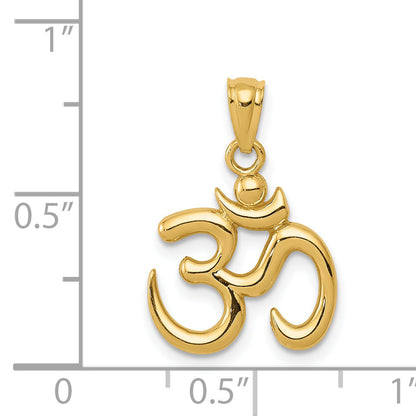 14K Yellow Gold Polished Om Symbol Pendant