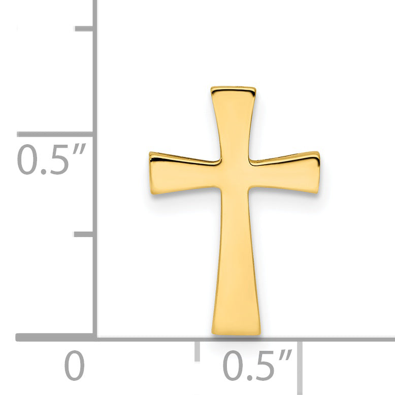 14K Yellow Gold Polished Cross Chain Slide