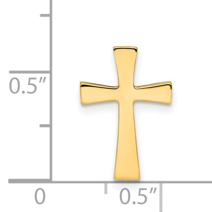 14K Yellow Gold Polished Cross Chain Slide