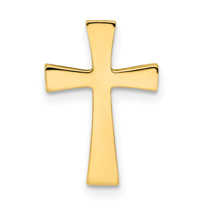 14K Yellow Gold Polished Cross Chain Slide