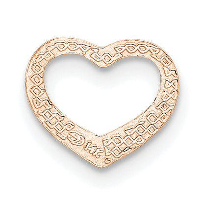 14K Rose Gold Polished Heart Chain Slide