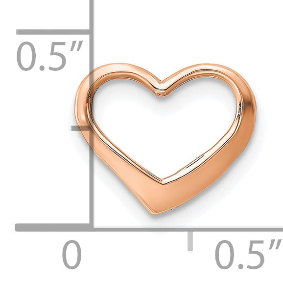 14K Rose Gold Polished Heart Chain Slide