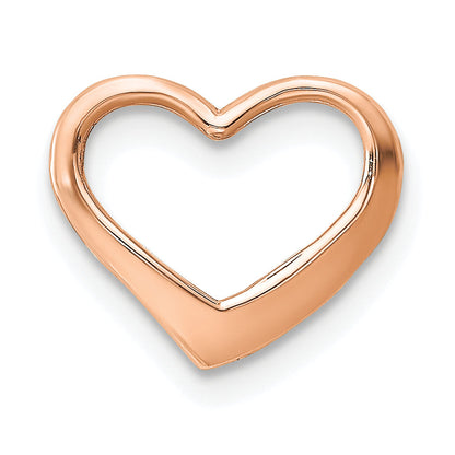 14K Rose Gold Polished Heart Chain Slide