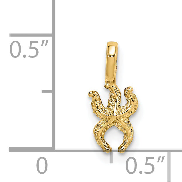 14K Yellow Gold Mini Starfish With Fixed Bail Charm