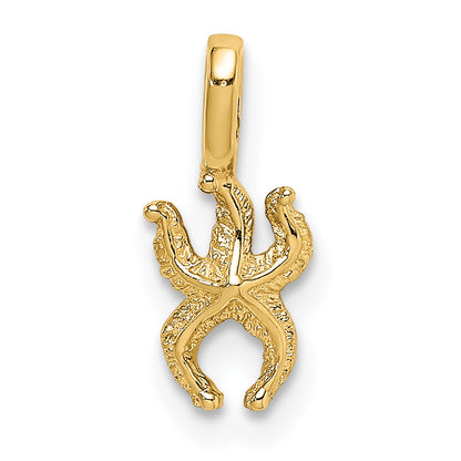 14K Yellow Gold Mini Starfish With Fixed Bail Charm