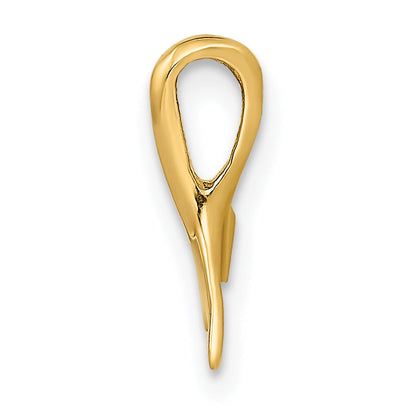 14K Yellow Gold Mini Whale Tail Chain Slide