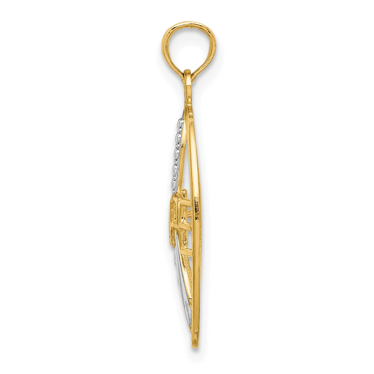 14K Yellow & Rhodium W/Rhodium Textured Hope W/ Ribbon Charm – goldia.ca