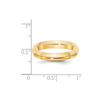 18k Yellow Gold 4mm Knife Edge Comfort Fit Wedding Band Ring