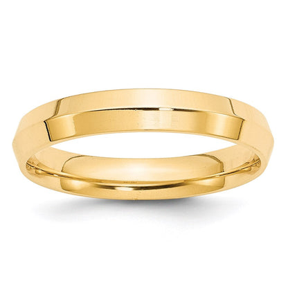 18k Yellow Gold 4mm Knife Edge Comfort Fit Wedding Band Ring