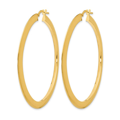 14K Yellow Gold Polished Hoop Earrings