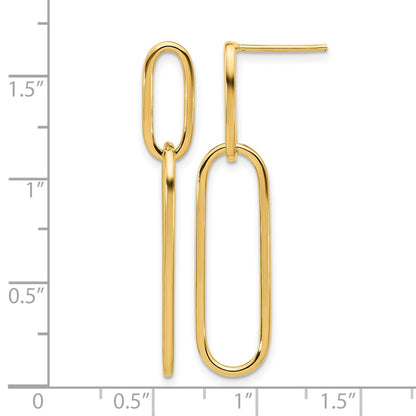 14K Yellow Gold Polished Post Drop Earrings