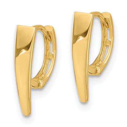 14K Yellow Gold Polished Hinged Hoop Earrings