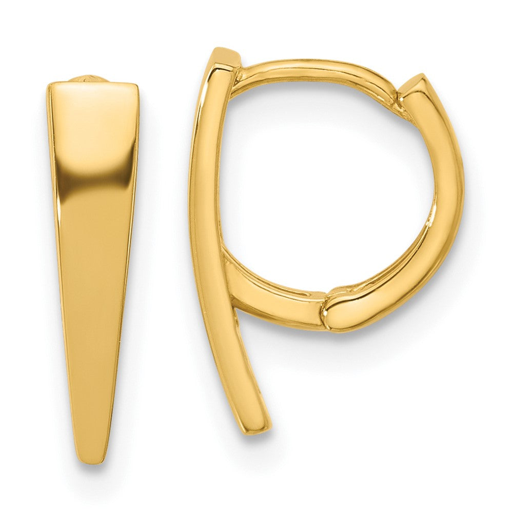 14K Yellow Gold Polished Hinged Hoop Earrings