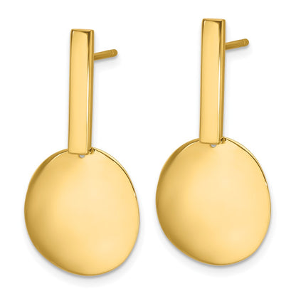 14K Yellow Gold Polished Drop Post Earrings