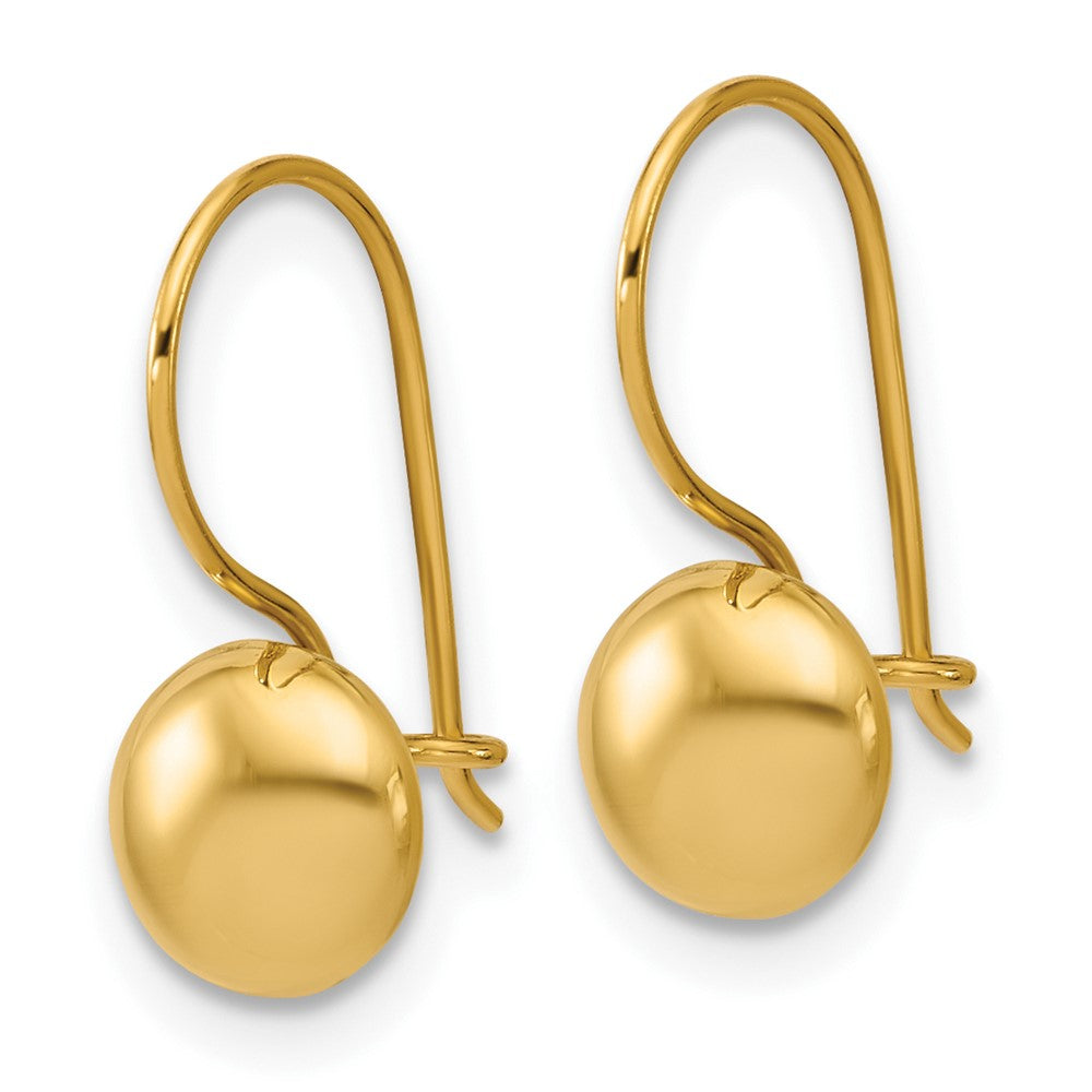 14K Yellow Gold Polished Drop Button Earrings