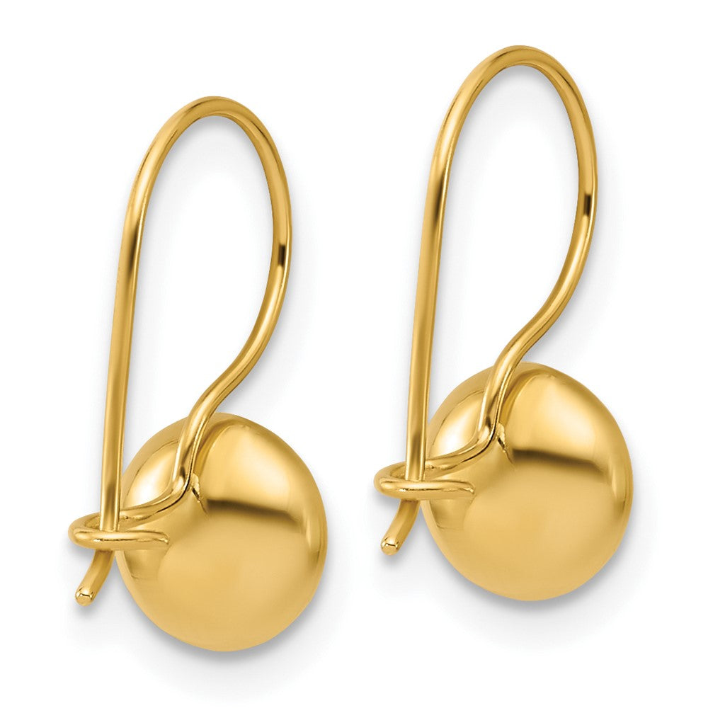 14K Yellow Gold Polished Drop Button Earrings