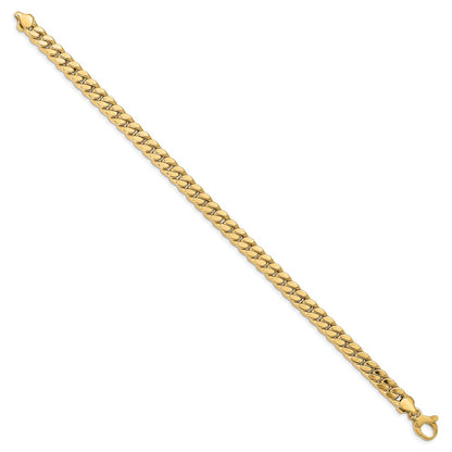 14K Yellow Gold Men'S Polished Curb Bracelet