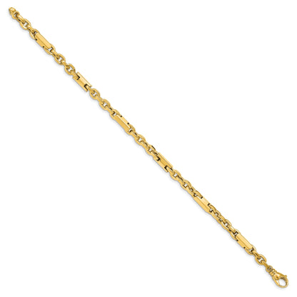 14K Yellow Gold Men'S Polished Fancy Link Bracelet