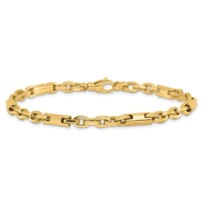 14K Yellow Gold Men'S Polished Fancy Link Bracelet