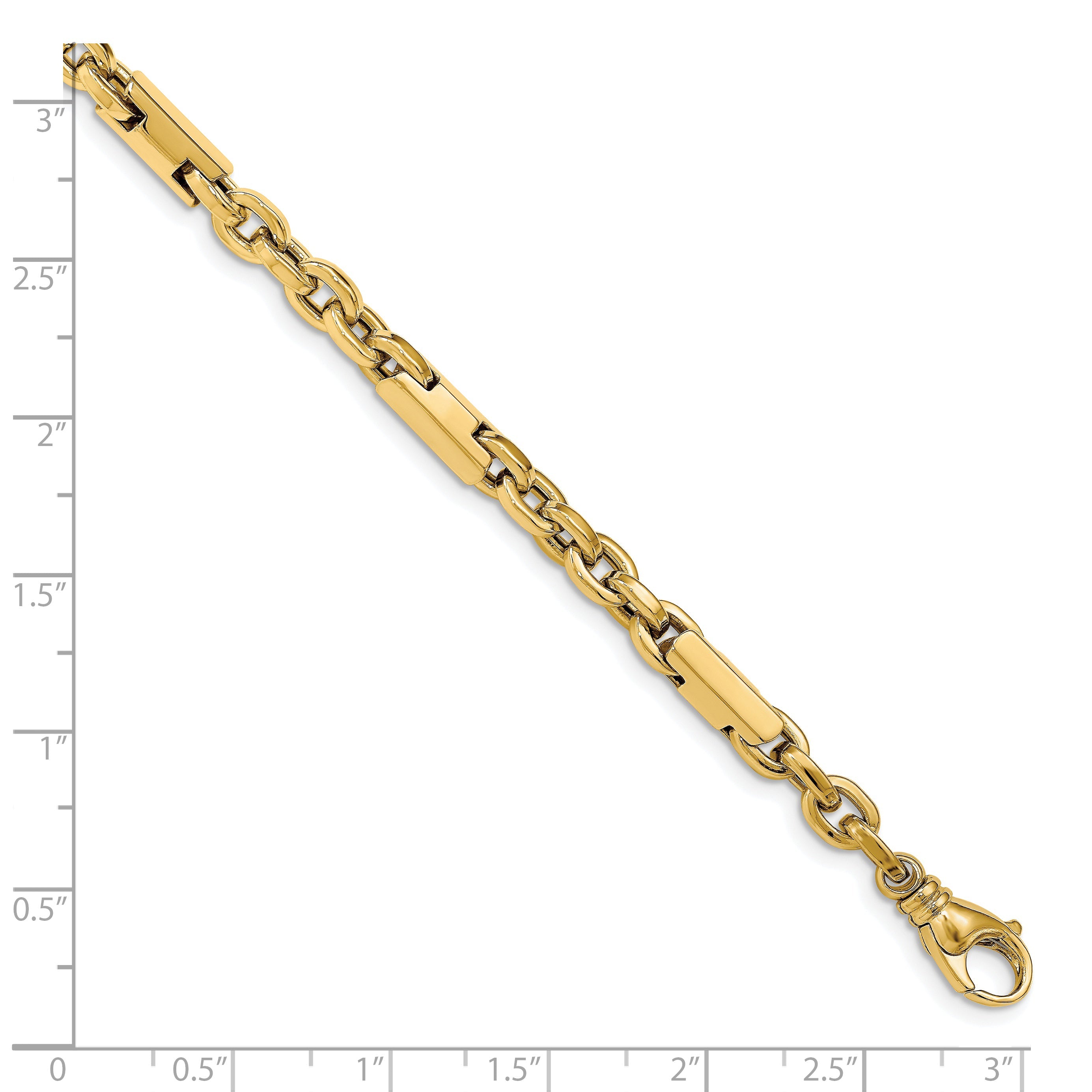 14K Yellow Gold Men'S Polished Fancy Link Bracelet