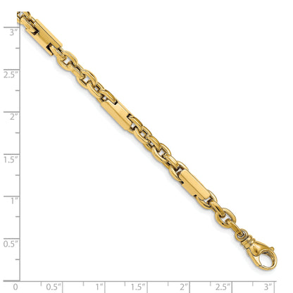 14K Yellow Gold Men'S Polished Fancy Link Bracelet