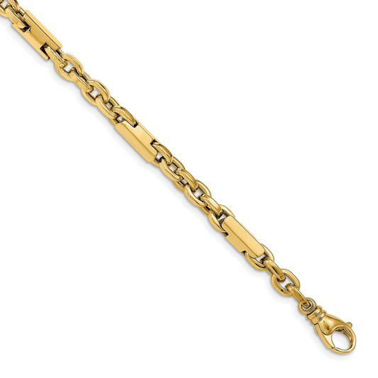 14K Yellow Gold Men'S Polished Fancy Link Bracelet