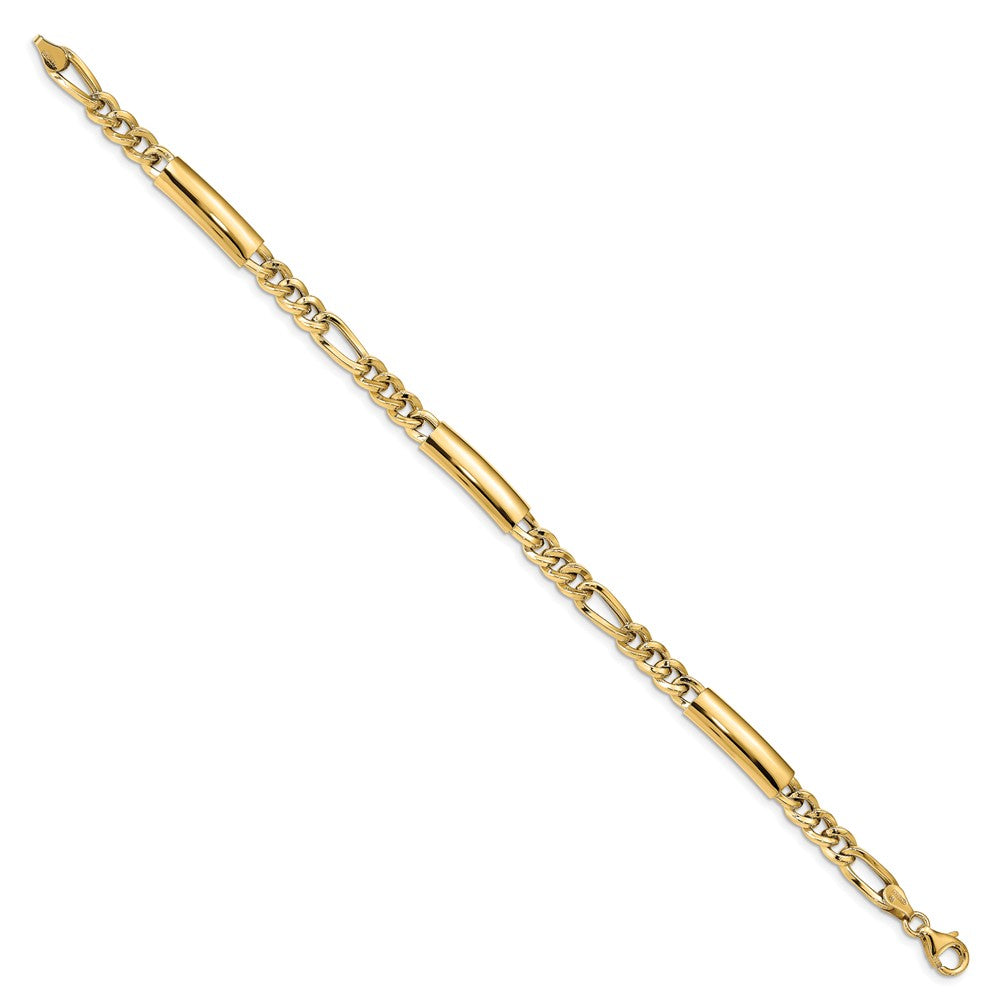 14K Yellow Gold Men'S Polished Fancy Link Bracelet