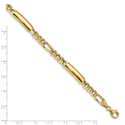 14K Yellow Gold Men'S Polished Fancy Link Bracelet