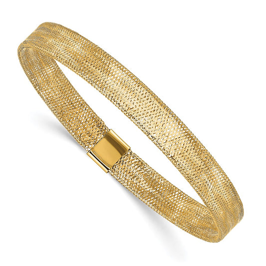 14K Yellow Gold Polished Stretch Bangle