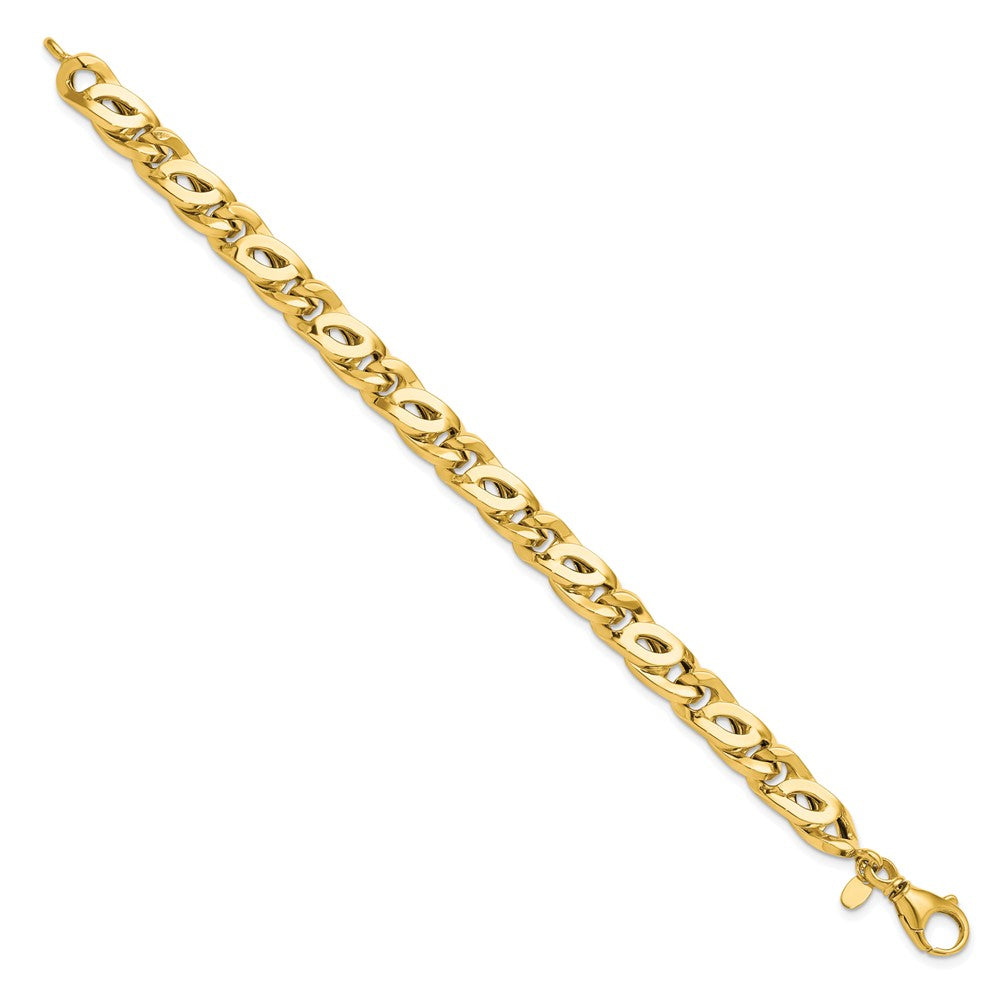 14K Yellow Gold Men'S Polished Fancy Link Bracelet