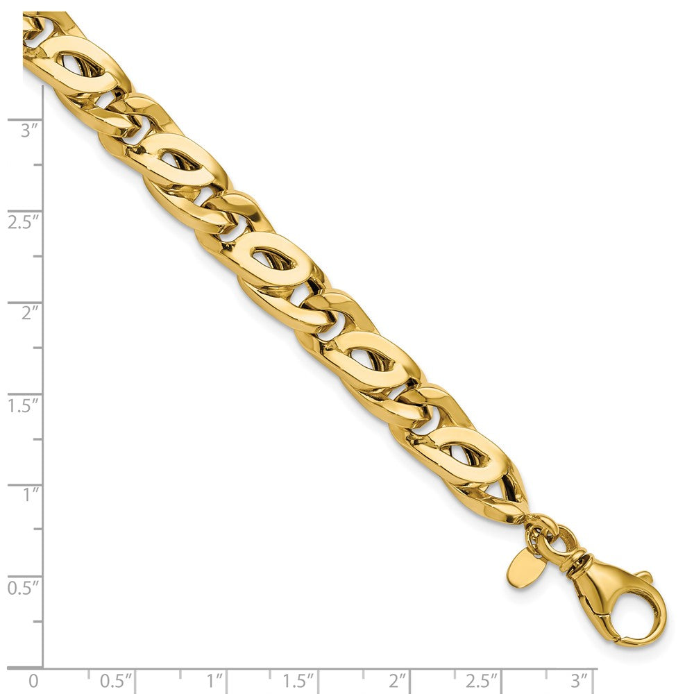 14K Yellow Gold Men'S Polished Fancy Link Bracelet