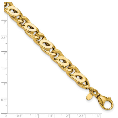 14K Yellow Gold Men'S Polished Fancy Link Bracelet