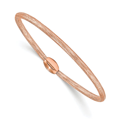 14K Yellow Gold With Rose Plating Stretch Bangle