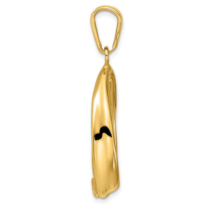 14K Yellow Gold Polished Open Teardrop Pendant