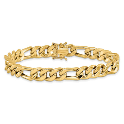 14K Yellow Gold Polished Figaro Link Men'S Bracelet
