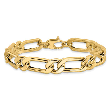 14K Yellow Gold Polished Hollow Fancy Link Men'S Bracelet