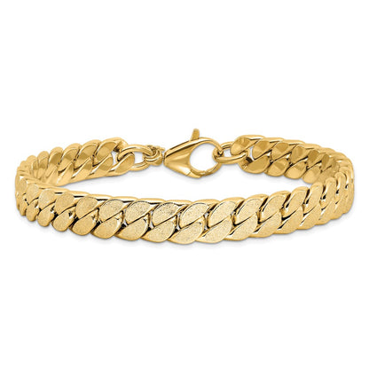 14K Yellow Gold Polished Textured Reversible Men'S Bracelet