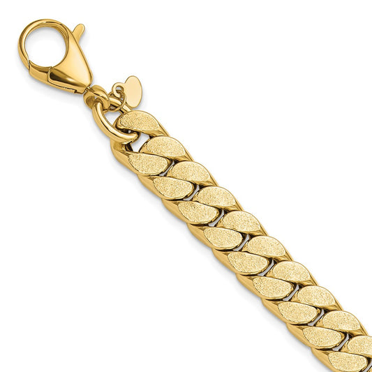 14K Yellow Gold Polished Textured Reversible Men'S Bracelet