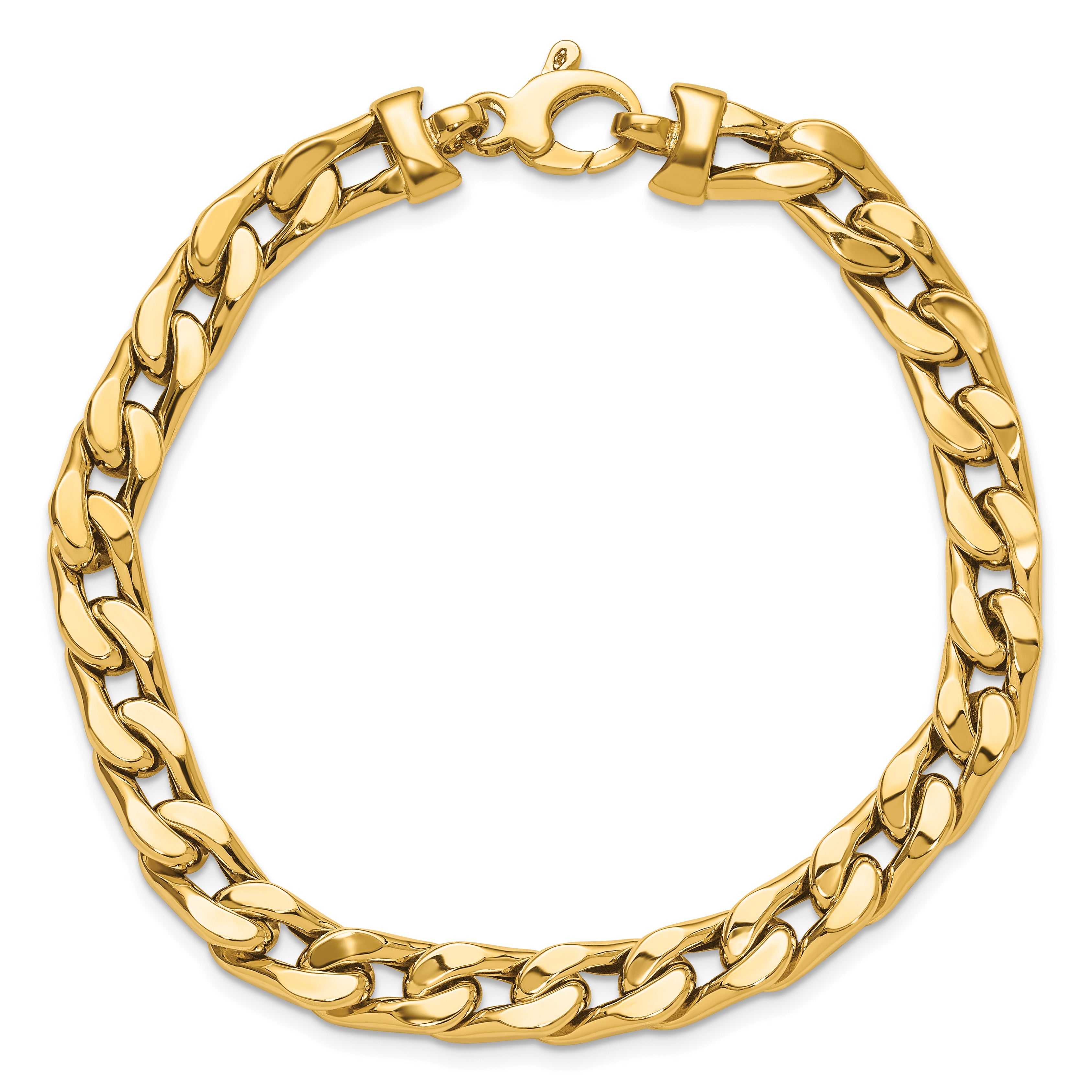 14K Yellow Gold Polished Men'S Link Bracelet