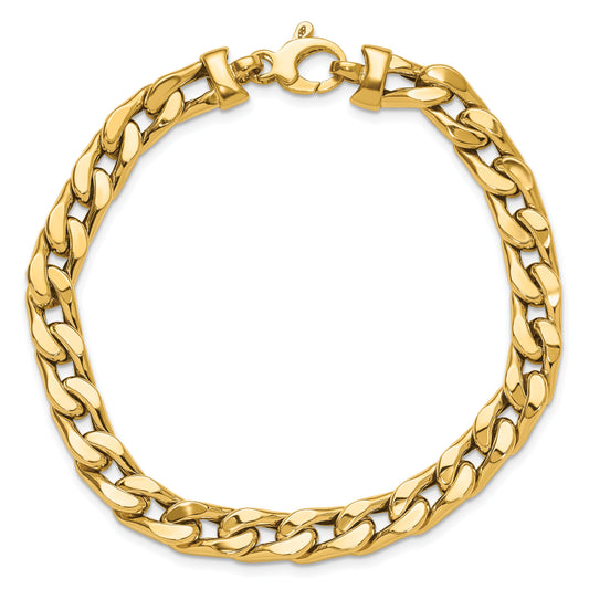 14K Yellow Gold Polished Men'S Link Bracelet