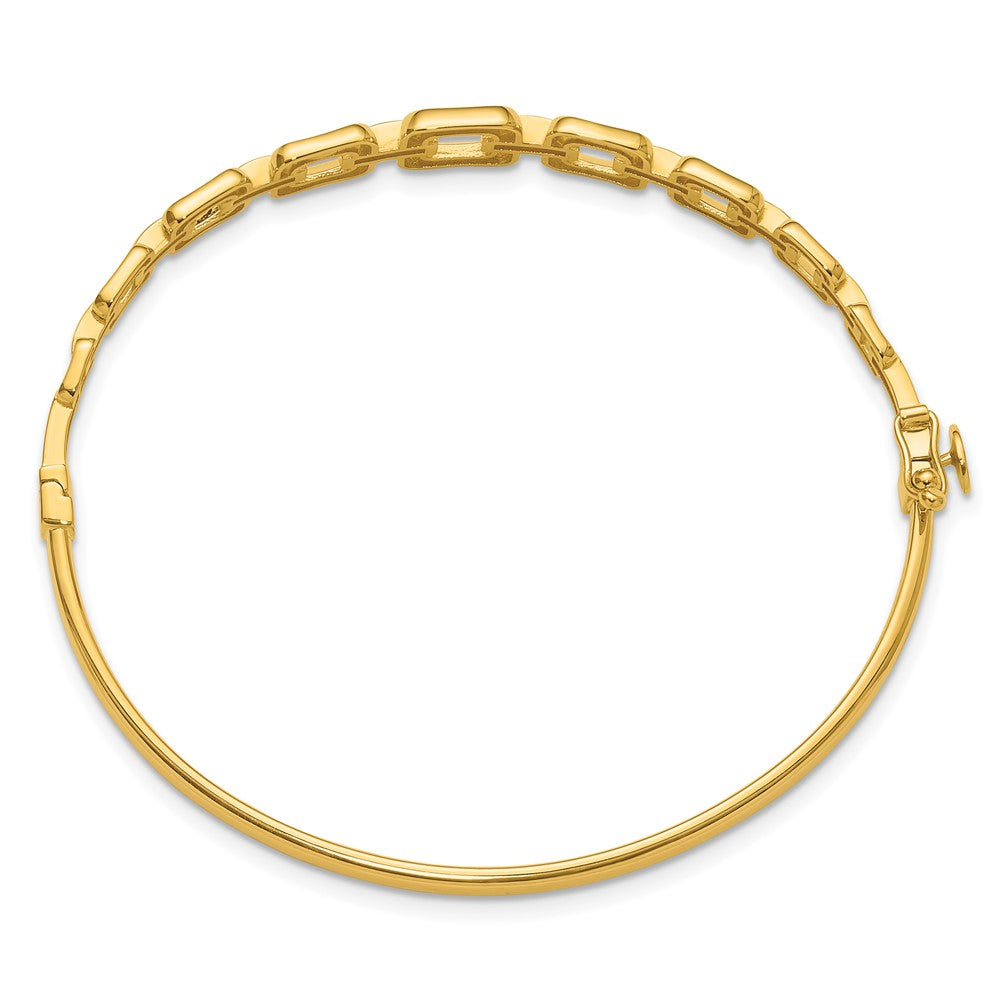 14K Yellow Gold Polished Fancy Hinged Bangle