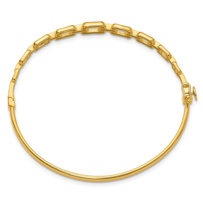 14K Yellow Gold Polished Fancy Hinged Bangle