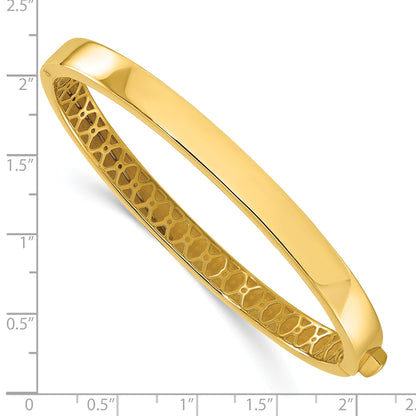 14K Yellow Gold Polished Hinged Bangle