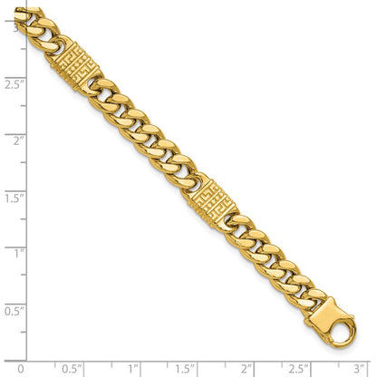 14K Yellow Gold Polished With Design Fancy Link Men'S Bracelet