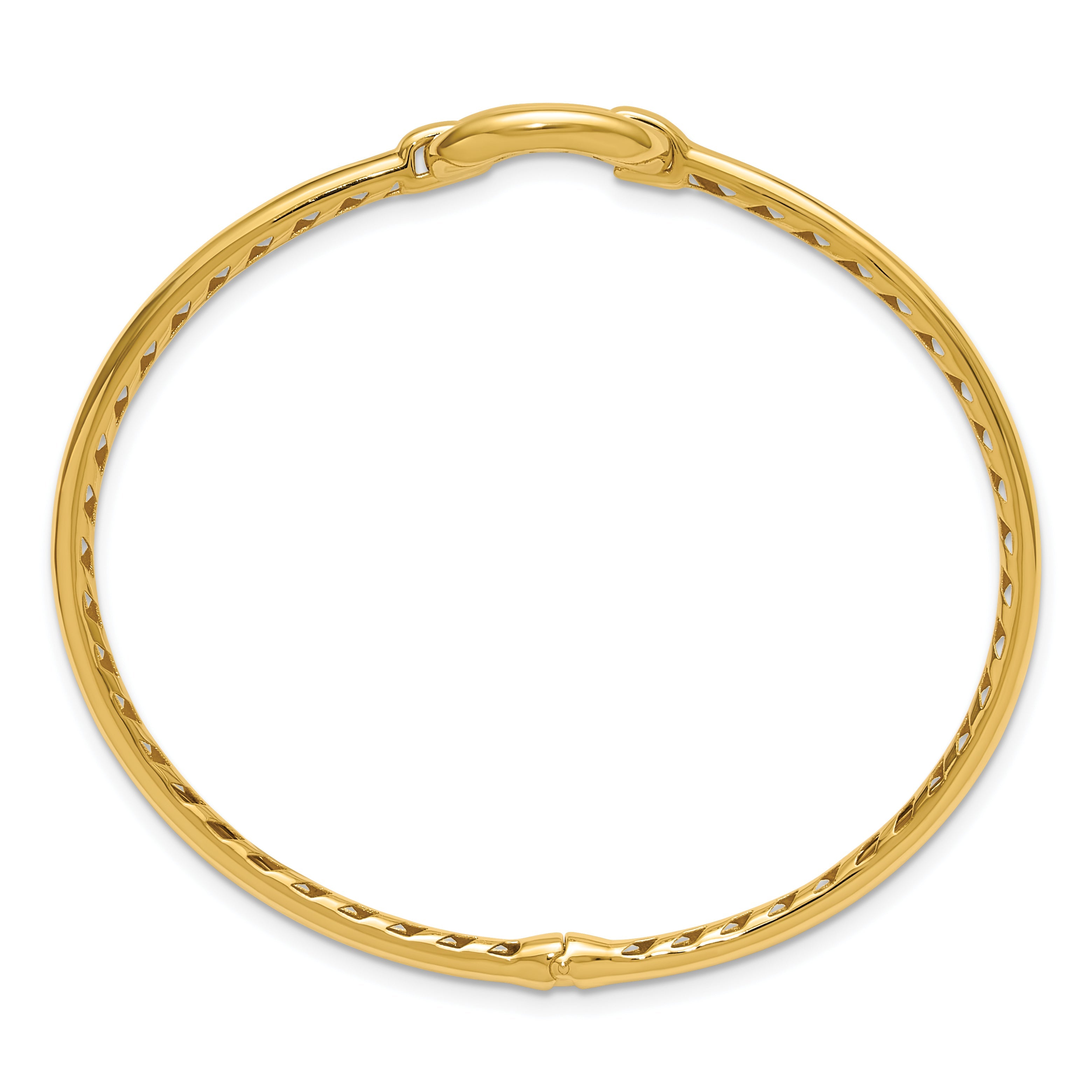 14K Yellow Gold Polished Hinged Bangle