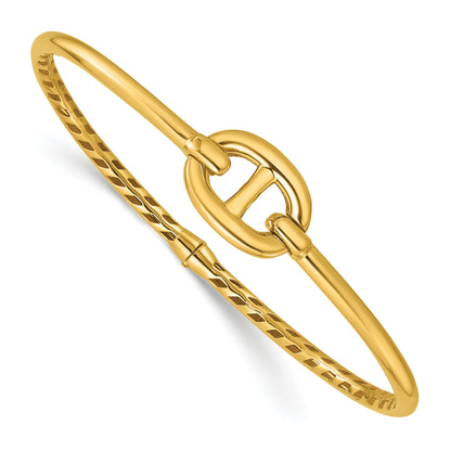 14K Yellow Gold Polished Hinged Bangle