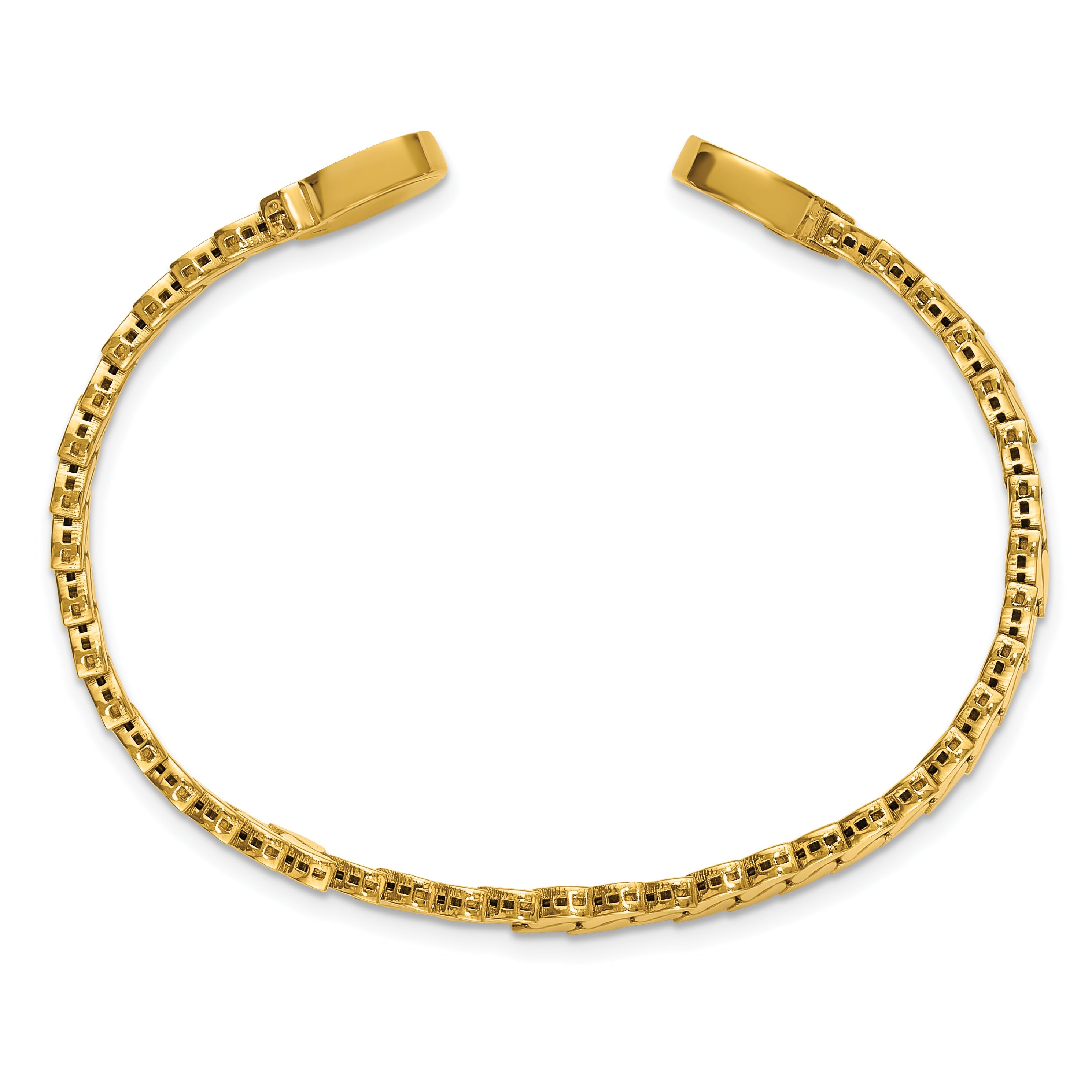 14K Yellow Gold Polished S Link Cuff Bangle