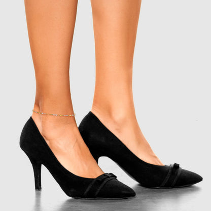 14K Two-Tone Polished Fancy Link Anklet