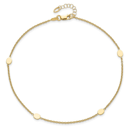 14K Yellow Gold Polished W/1In Ext. Anklet